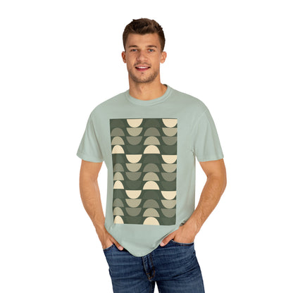 Stylish Unisex Garment-Dyed T-Shirt with Abstract Wave Design, Casual Wear, Graphic Tee, Unique Fashion, Gift for Him/Her