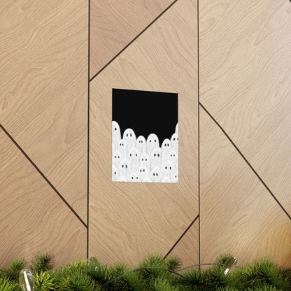 Spooky Ghost Art Print, Matte Vertical Posters for Halloween Decor, Ghost Wall Art, Creepy Room Decoration, Fun Scary Gift