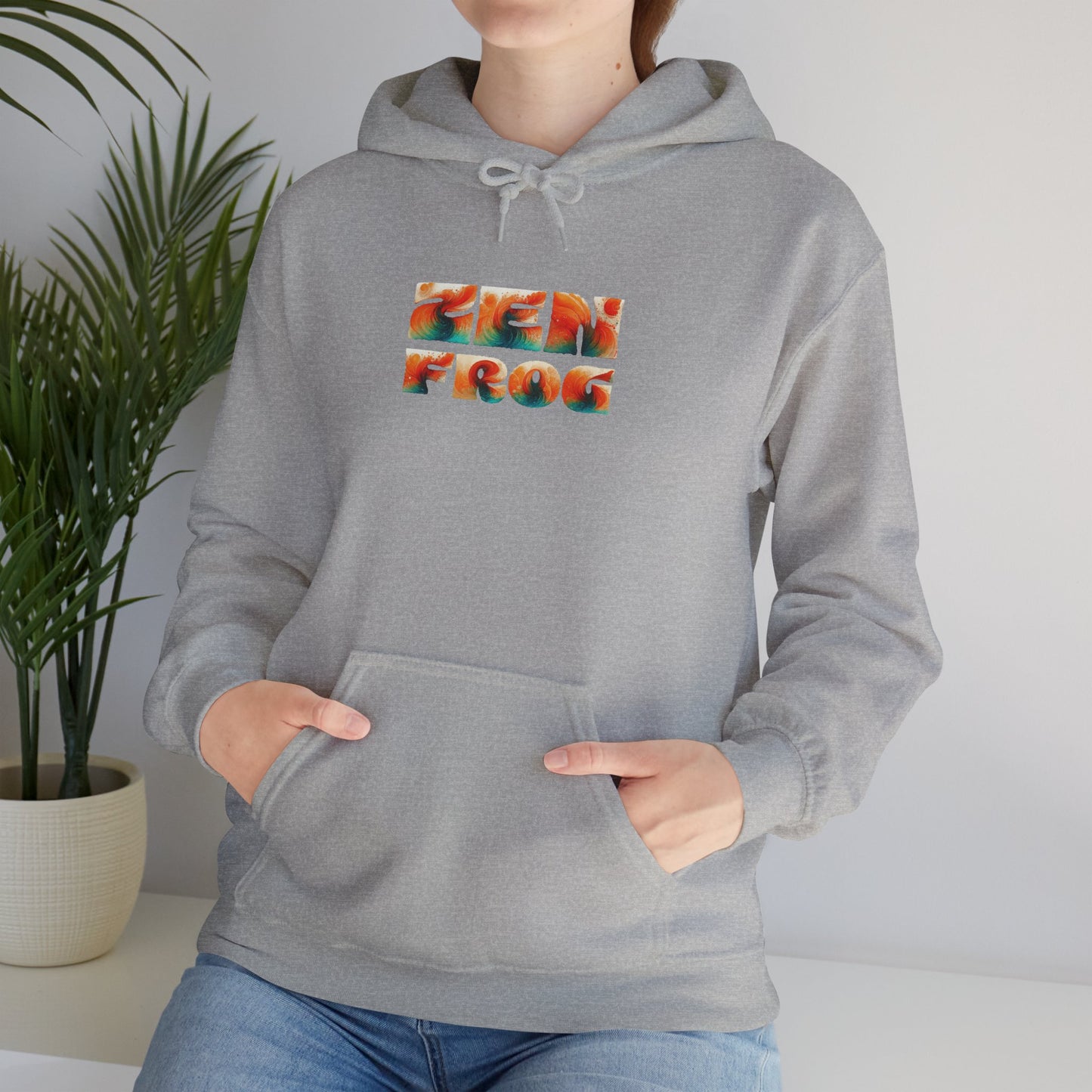 Vibrant Unisex Hoodie with Zen Frog and Snake Design, Cool Gift for Nature Lovers, Casual Wear for All Occasions, Gift for Her, Cool Hoodies