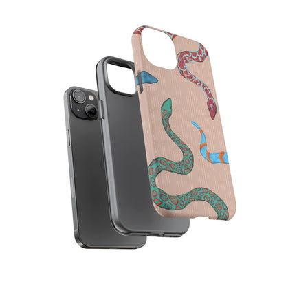 Colorful Snake Phone Case, Tough Phone Case, Unique Phone Cover, Animal Print Case, Gifts for Her, Trendy Accessories