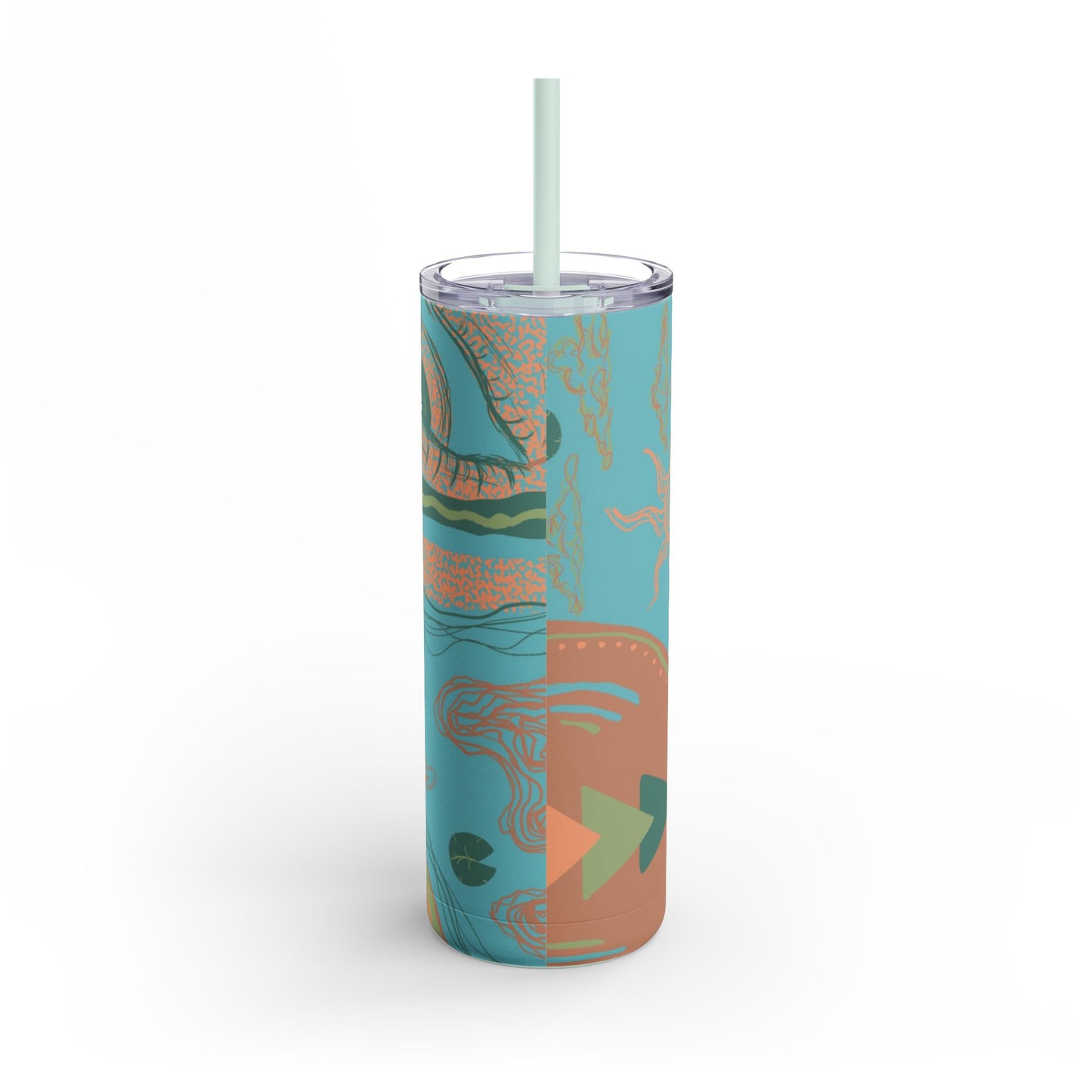 Vibrant Skinny Tumbler, Colorful Drinkware, Reusable Travel Mug, Eco-friendly Gift, Summer Hydration Cup, Stylish Beverage Container