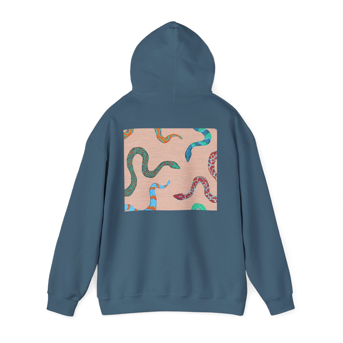 Vibrant Unisex Hoodie with Zen Frog and Snake Design, Cool Gift for Nature Lovers, Casual Wear for All Occasions, Gift for Her, Cool Hoodies