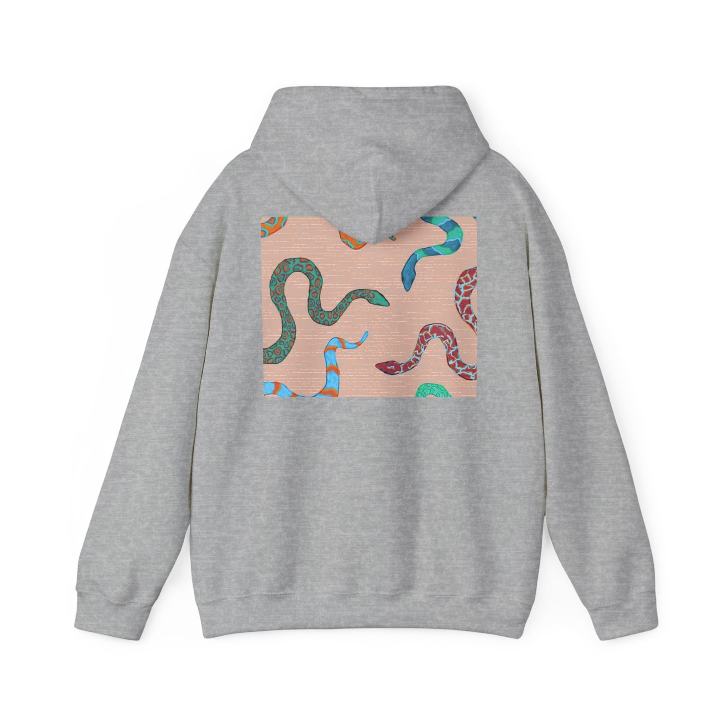 Vibrant Unisex Hoodie with Zen Frog and Snake Design, Cool Gift for Nature Lovers, Casual Wear for All Occasions, Gift for Her, Cool Hoodies