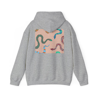 Vibrant Unisex Hoodie with Zen Frog and Snake Design, Cool Gift for Nature Lovers, Casual Wear for All Occasions, Gift for Her, Cool Hoodies