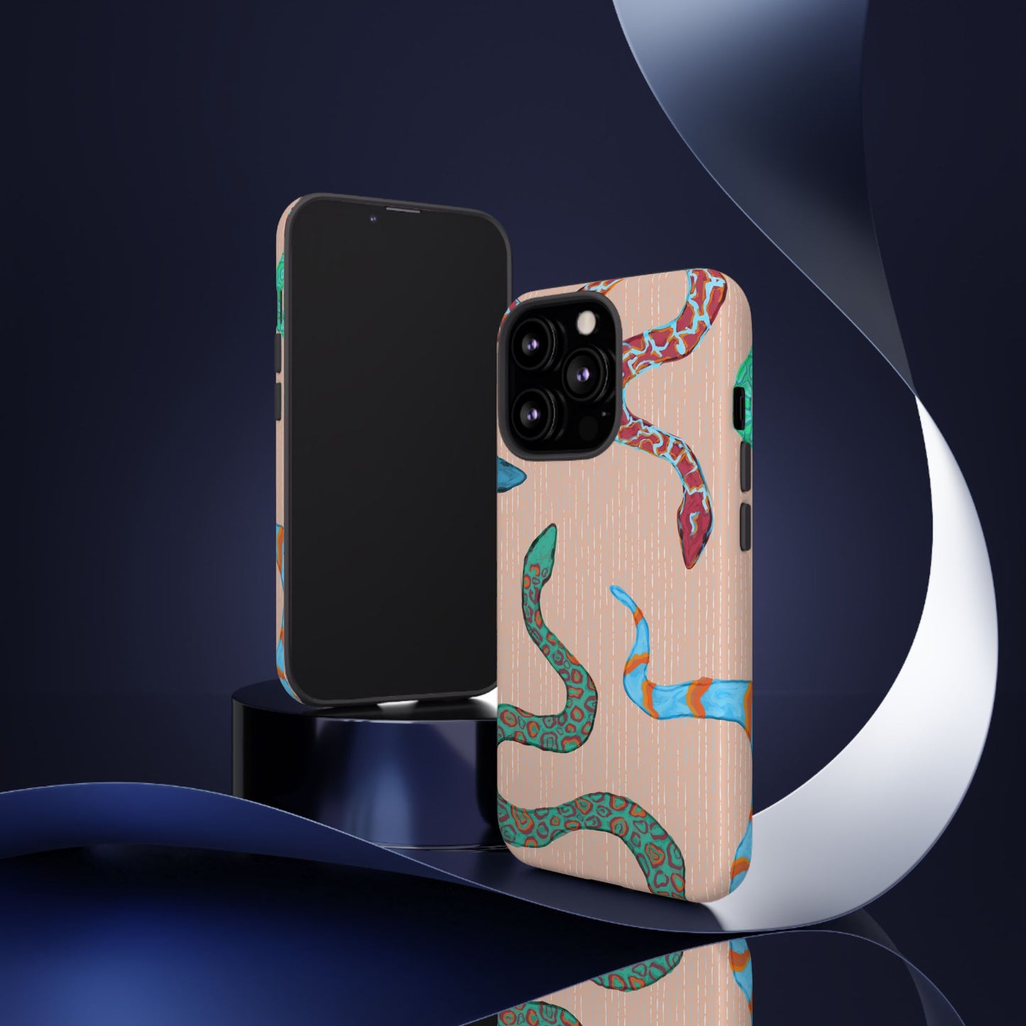 Colorful Snake Phone Case, Tough Phone Case, Unique Phone Cover, Animal Print Case, Gifts for Her, Trendy Accessories