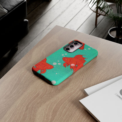 Vibrant Goldfish Phone Case, Colorful iPhone Cover, Ocean Vibe Accessory, Unique Gift for Fish Lovers, Cute Phone Cases