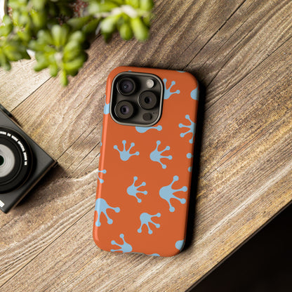 Frog Print Phone Case - Tough Cases, Orange Frog Design, Unique Gift, Fun Accessories, Vibrant Phone Cases, Cool Cases