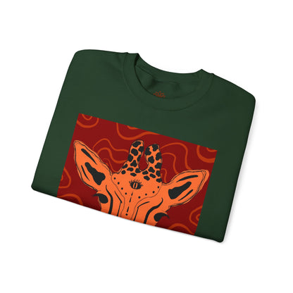 Giraffe Art Crewneck Sweatshirt, Cozy Giraffe Sweatshirt, Animal Lover Gift, Unique Sweatshirt for Friends, Cute Animal Apparel