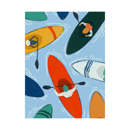 Kayaking Adventure Poster, Water Sports Wall Art, Nautical Home Decor, Gift for Him/Her, Summer Vibes