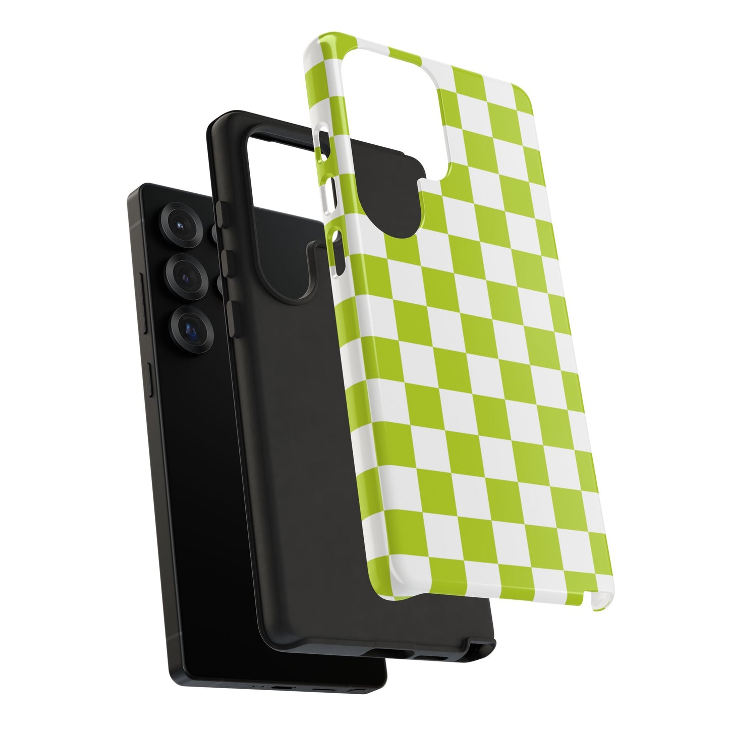 Lively Checker Pattern Phone Case | Tough Cases, Green Checkered Design, Unique Cell Phone Cover, Trendy Accessory, Gift Idea