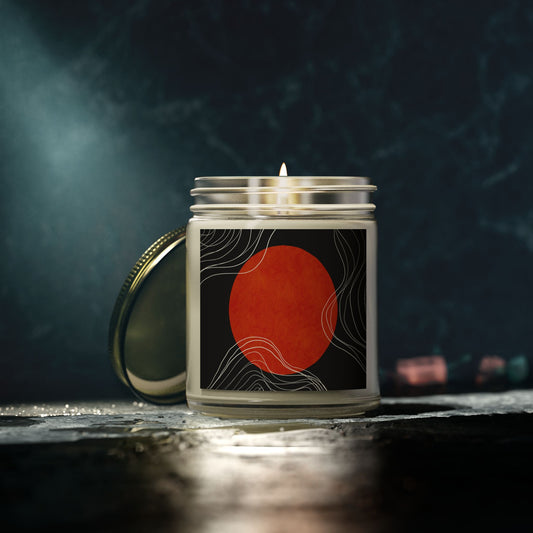 Artistic Scented Candle - Coconut Apricot Wax, Abstract Home Decor, Relaxation Gift, Aromatherapy, Modern Candle Holder