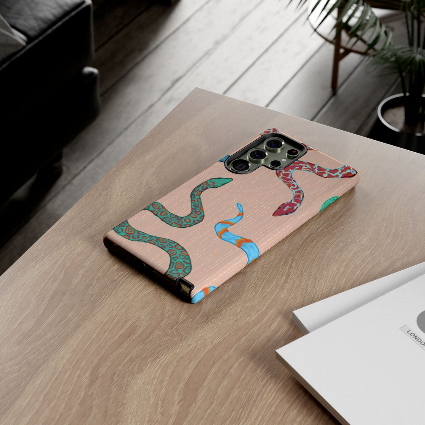 Colorful Snake Phone Case, Tough Phone Case, Unique Phone Cover, Animal Print Case, Gifts for Her, Trendy Accessories