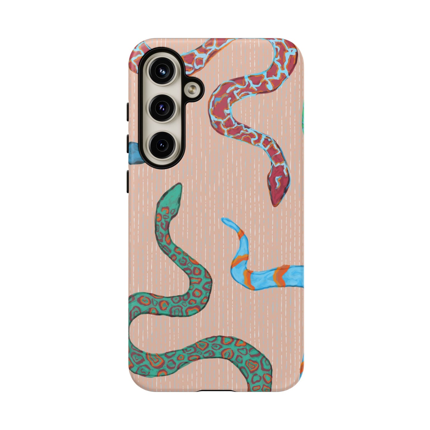 Colorful Snake Phone Case, Tough Phone Case, Unique Phone Cover, Animal Print Case, Gifts for Her, Trendy Accessories