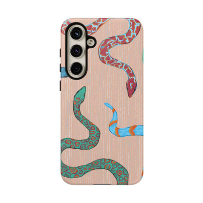 Colorful Snake Phone Case, Tough Phone Case, Unique Phone Cover, Animal Print Case, Gifts for Her, Trendy Accessories