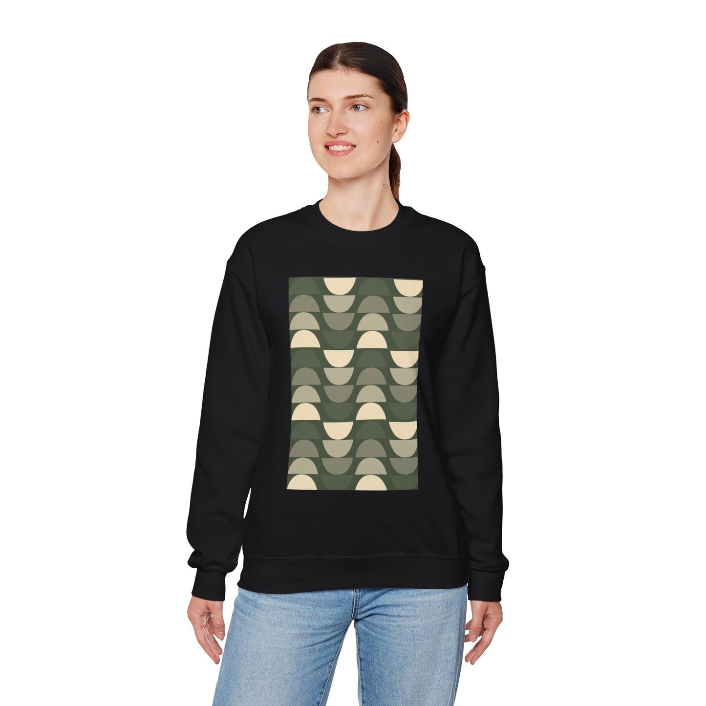 Stylish Geometric Crewneck Sweatshirt for Relaxed Vibes, Cozy Layer, Unisex Fashion Piece, Perfect Gift for Art Lovers, Casual Wear