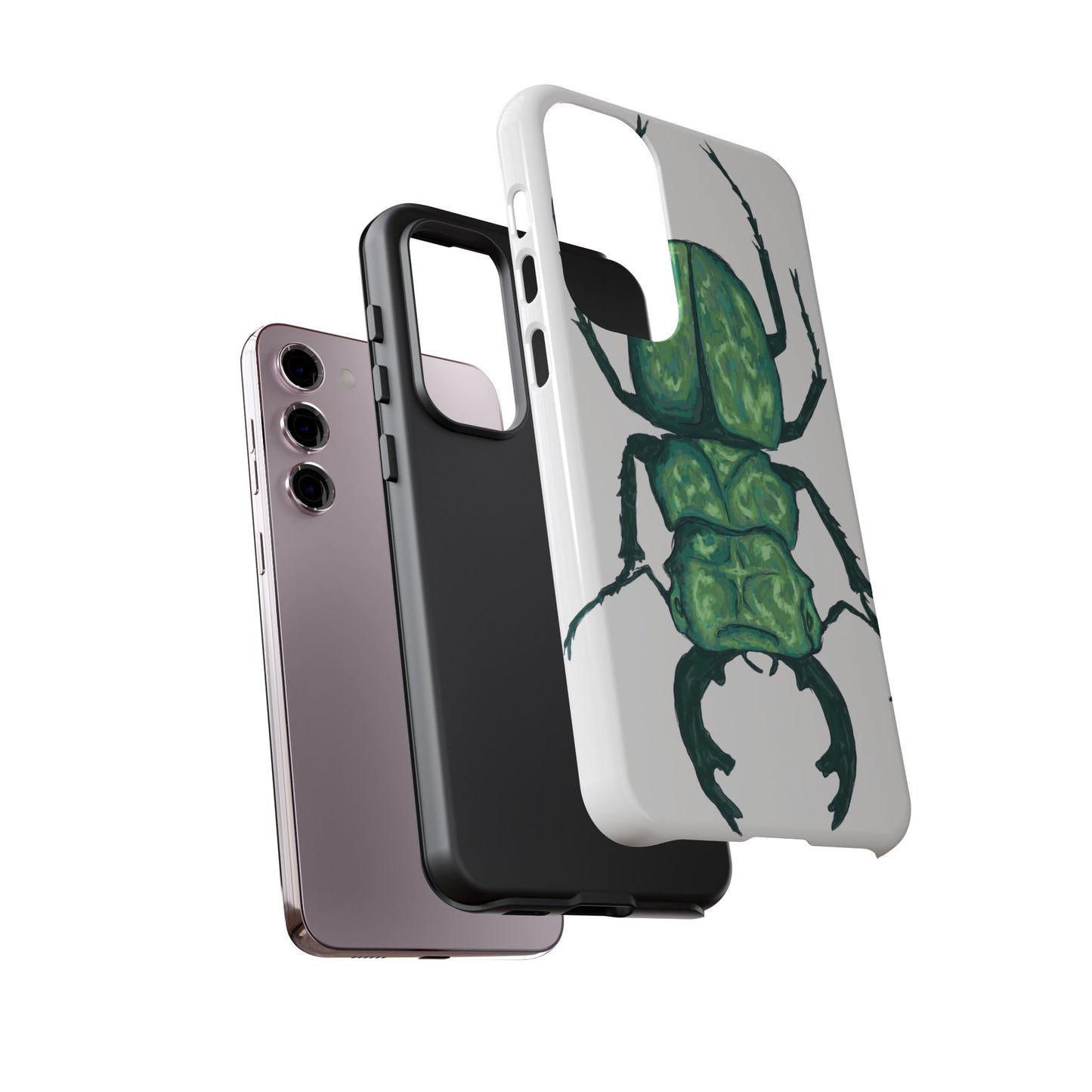 Green Beetle Phone Case - Tough Cases, Insect Lover Gift, Nature Lover Accessory, Unique Phone Cover, Eco-Friendly Design