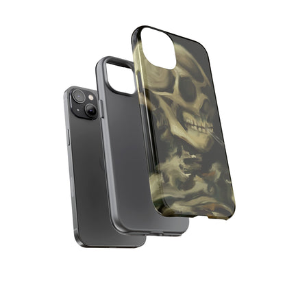 Skull Phone Case - Tough Cases, Macabre Style, Unique Accessories, Perfect for Halloween, Gothic Decor, Edgy Gift Idea | Van Gogh Reimagined, Abstract Twist on  Van Gogh's Skeleton with Burning Cigarette
