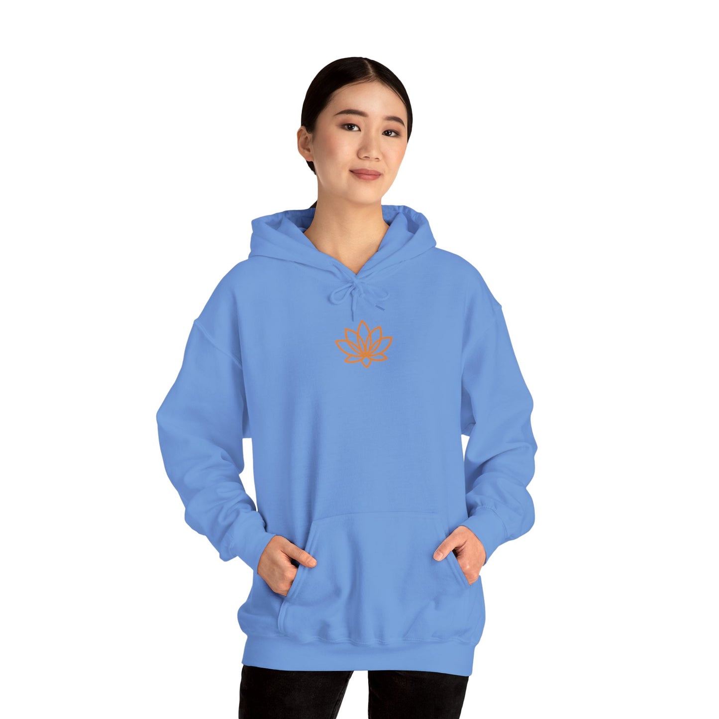 Serene Adventure Hoodie with Lotus Design, Eco-Friendly Sweatshirt for Outdoors, Yoga, Surfing, Beach Days, Mindfulness, Gift for Her, Gift for Him, Kayak Sweatshirt, Outdoor Designs