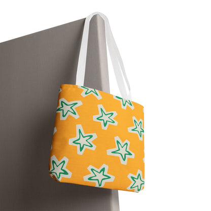 Starry Yellow Tote Bag | Stylish Grocery Tote, Eco-Friendly Bag, Beach Bag, Weekend Getaway, Custom Design