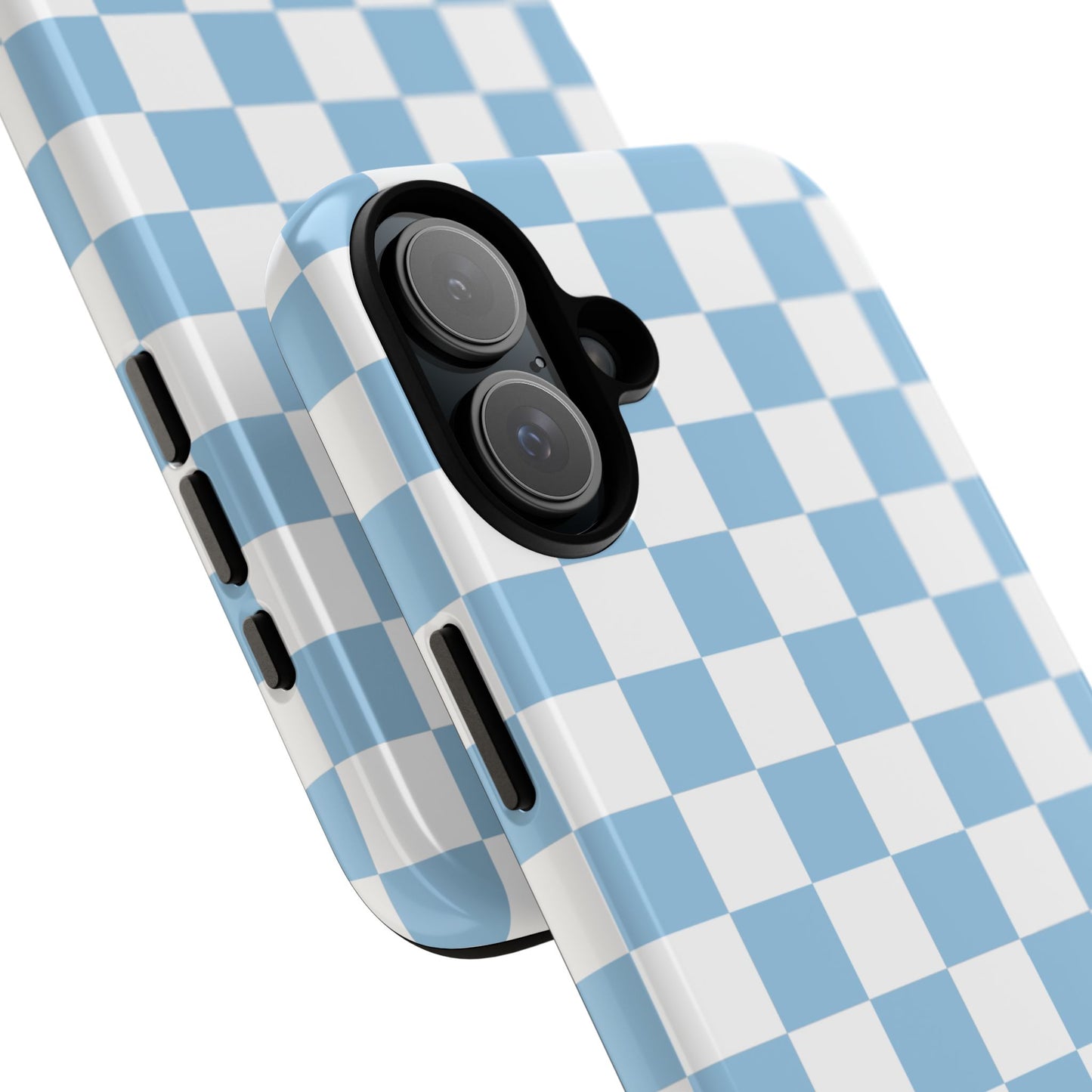 Blue Checkered Phone Case, Tough Phone Cover, Stylish Mobile Protector, Unique Gift for Him/Her, Trendy Accessories for Holidays