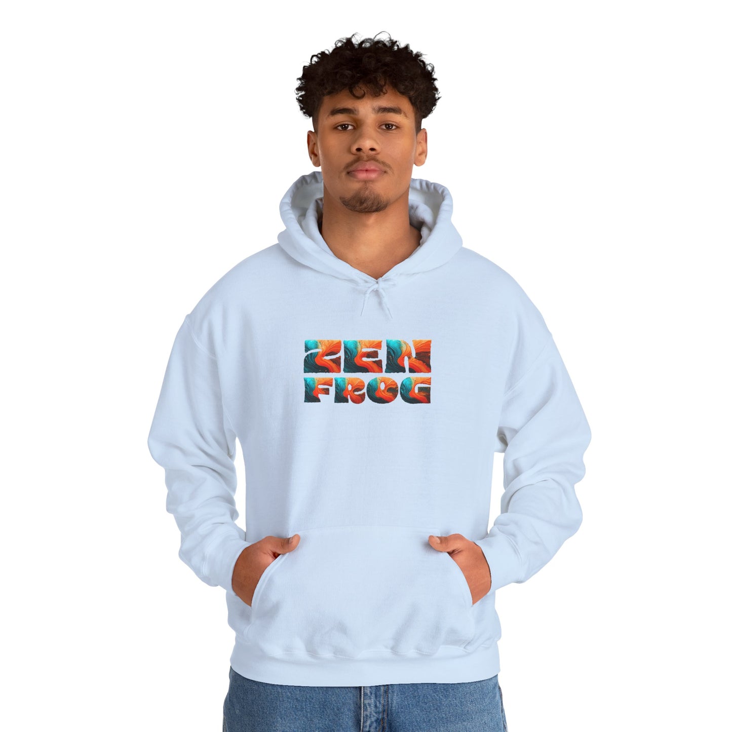 Zen Frog & Moon Unisex Hoodie, Cozy Sweatshirt for Relaxation, Gifts for Nature Lovers, Festival Wear, Everyday Comfort