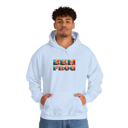Zen Frog & Moon Unisex Hoodie, Cozy Sweatshirt for Relaxation, Gifts for Nature Lovers, Festival Wear, Everyday Comfort