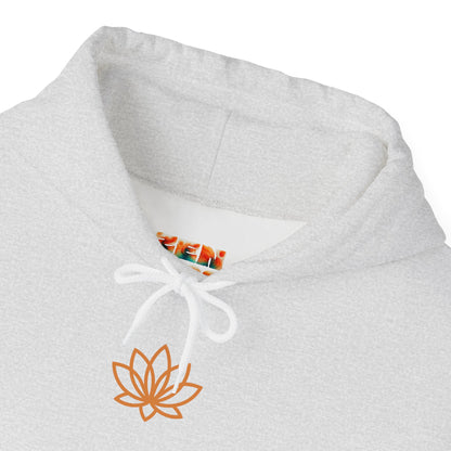 Serene Adventure Hoodie with Lotus Design, Eco-Friendly Sweatshirt for Outdoors, Yoga, Surfing, Beach Days, Mindfulness, Gift for Her, Gift for Him, Kayak Sweatshirt, Outdoor Designs
