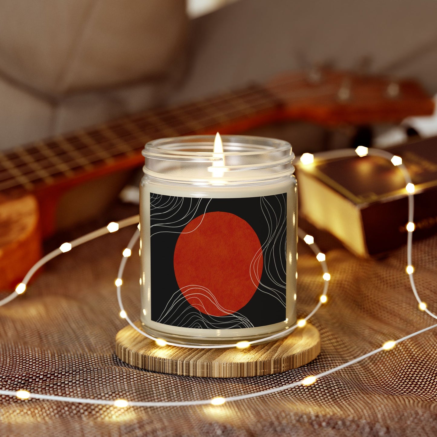 Artistic Scented Candle - Coconut Apricot Wax, Abstract Home Decor, Relaxation Gift, Aromatherapy, Modern Candle Holder