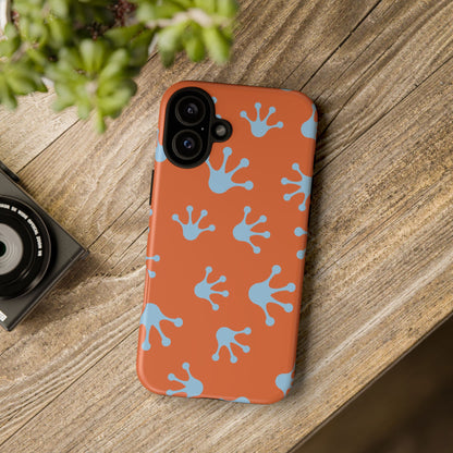 Frog Print Phone Case - Tough Cases, Orange Frog Design, Unique Gift, Fun Accessories, Vibrant Phone Cases, Cool Cases