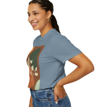 Boho Leafy T-Shirt, Unisex Short Sleeve Tee, Casual Wear, Earthy Aesthetic, Gifts for Nature Lovers, Comfortable Everyday Style