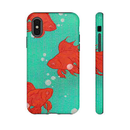 Vibrant Goldfish Phone Case, Colorful iPhone Cover, Ocean Vibe Accessory, Unique Gift for Fish Lovers, Cute Phone Cases