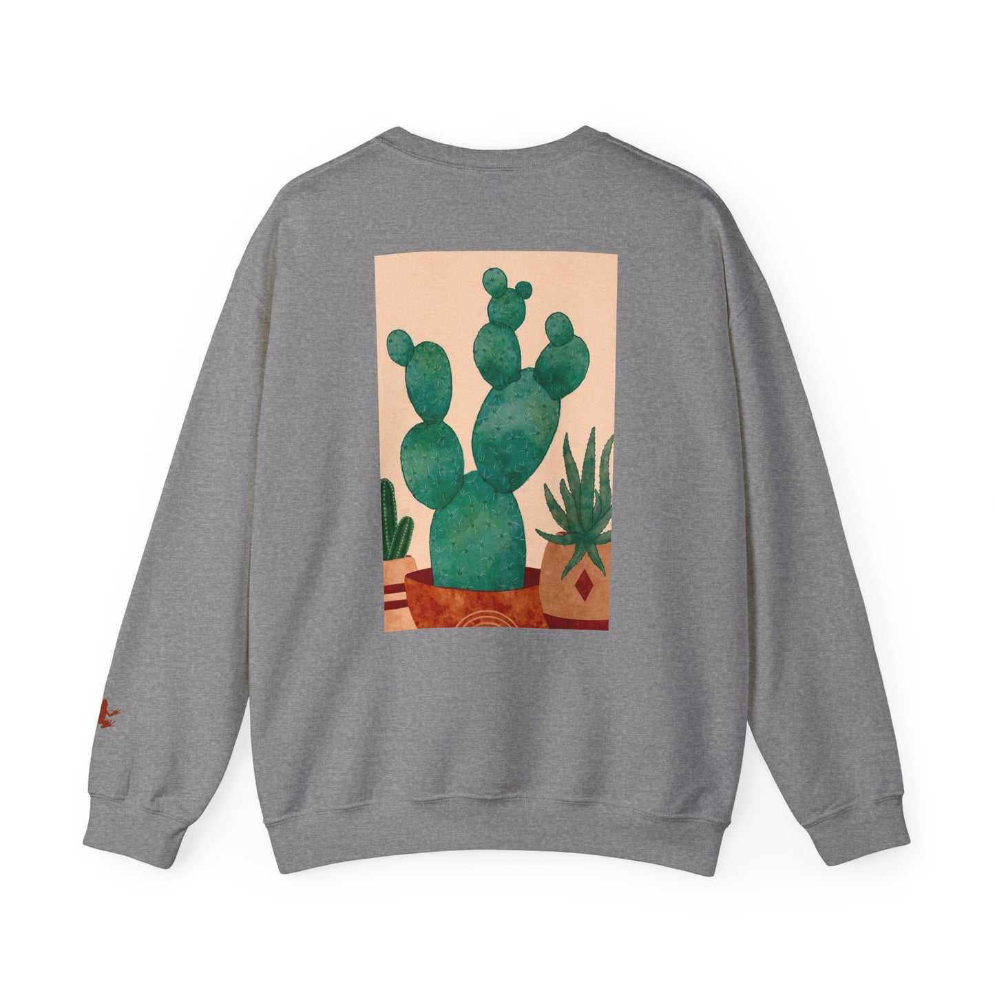 Cactus Art Crewneck Sweatshirt - Cozy unisex pullover, perfect for plant lovers, everyday wear, gifts for him/her, and casual outings