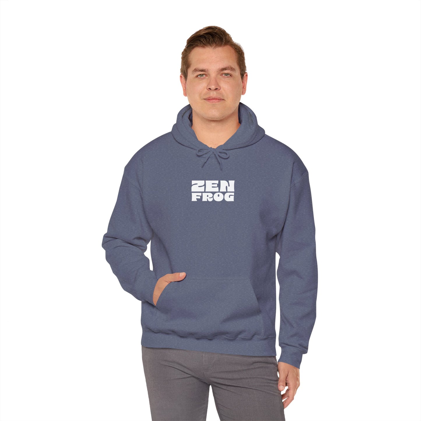 Zen Frog Octopus Unisex Heavy Blend Hooded Sweatshirt, Cozy Graphic Hoodie, Gift for Ocean Lovers, Unique Casual Wear, Relaxed Style