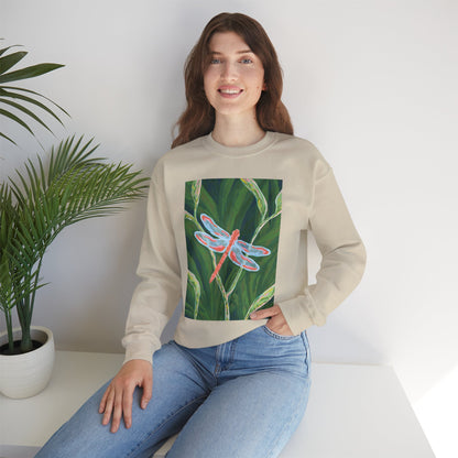 Dragonfly Artwork Sweatshirt, Cozy Graphic Crewneck, Nature-Inspired Gift, Casual Fashion, Unisex Fall Layering