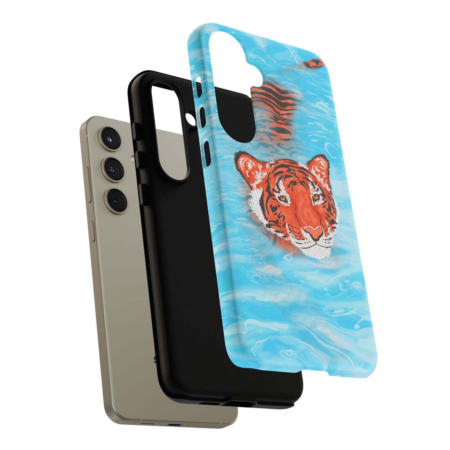 Vibrant Tiger Phone Case, Wildlife Lover Gift, Phone Accessories, Animal Print Case, Summer Vibe, Cool Phone Cover