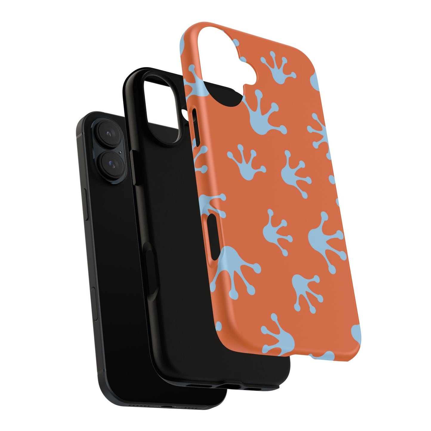 Frog Print Phone Case - Tough Cases, Orange Frog Design, Unique Gift, Fun Accessories, Vibrant Phone Cases, Cool Cases