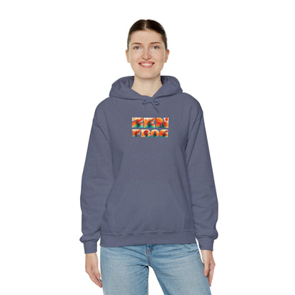 Vibrant Unisex Hoodie with Zen Frog and Snake Design, Cool Gift for Nature Lovers, Casual Wear for All Occasions, Gift for Her, Cool Hoodies