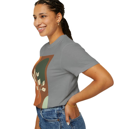 Boho Leafy T-Shirt, Unisex Short Sleeve Tee, Casual Wear, Earthy Aesthetic, Gifts for Nature Lovers, Comfortable Everyday Style