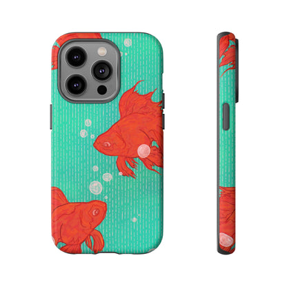 Vibrant Goldfish Phone Case, Colorful iPhone Cover, Ocean Vibe Accessory, Unique Gift for Fish Lovers, Cute Phone Cases