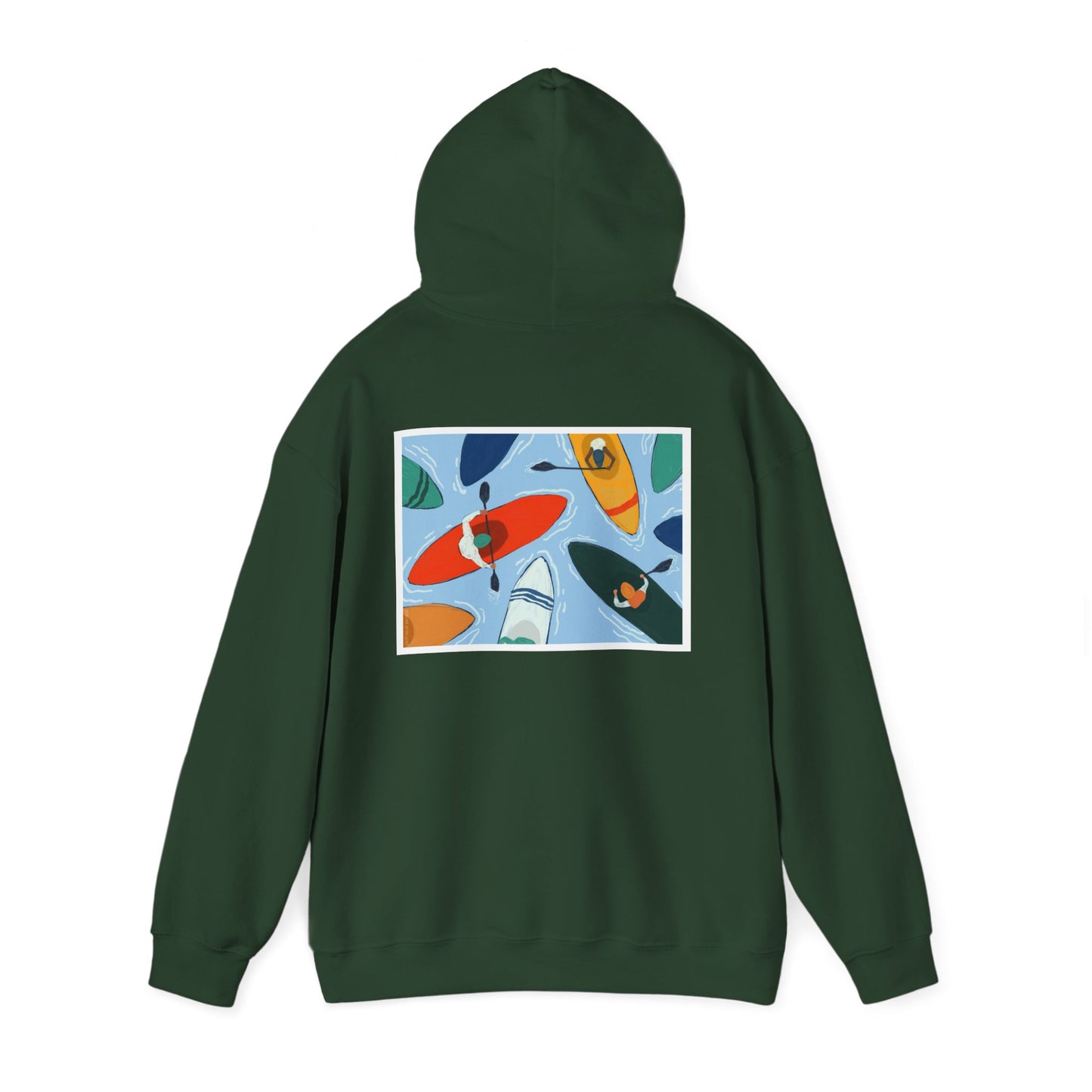 Serene Adventure Hoodie with Lotus Design, Eco-Friendly Sweatshirt for Outdoors, Yoga, Surfing, Beach Days, Mindfulness, Gift for Her, Gift for Him, Kayak Sweatshirt, Outdoor Designs