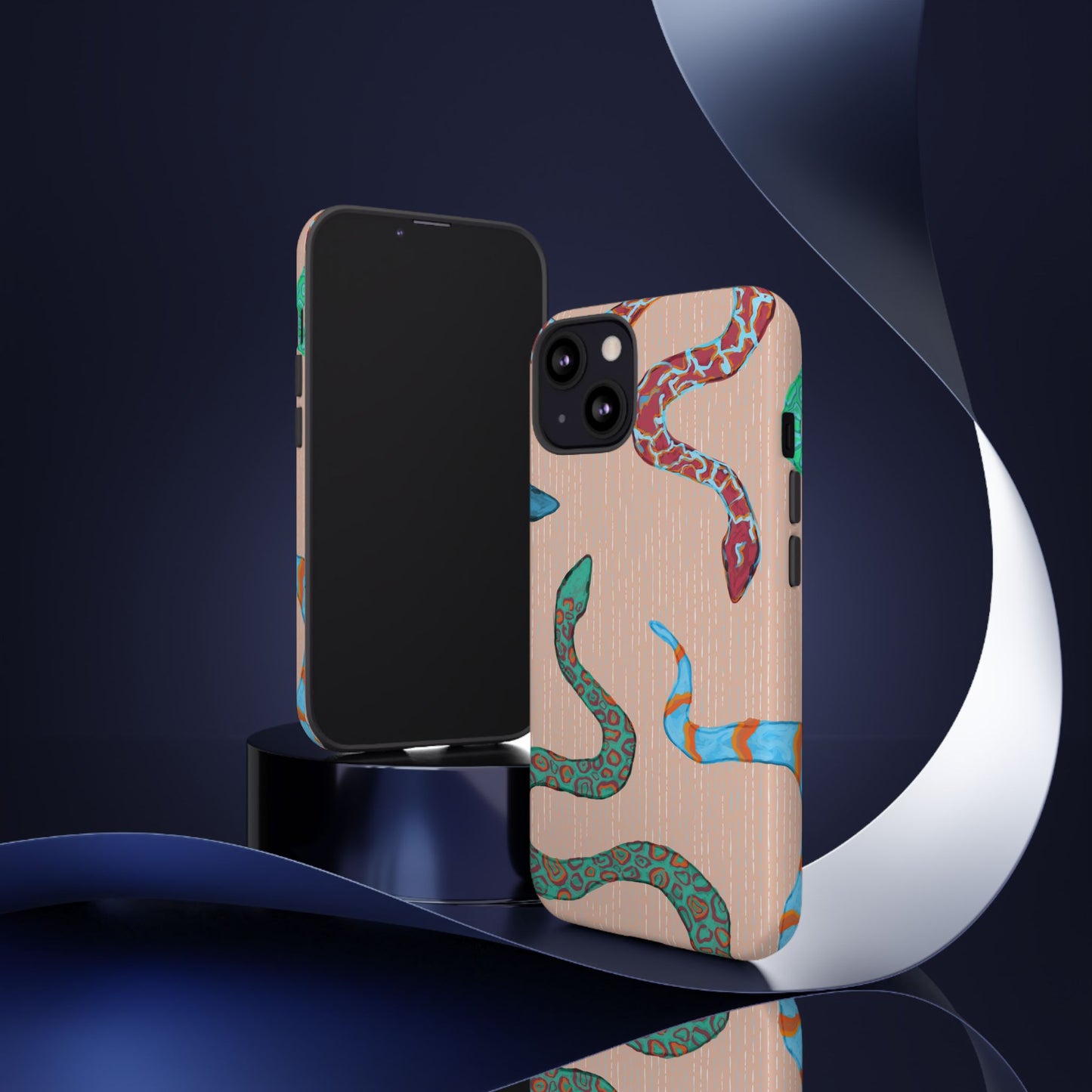 Colorful Snake Phone Case, Tough Phone Case, Unique Phone Cover, Animal Print Case, Gifts for Her, Trendy Accessories