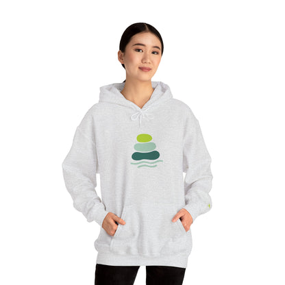 Serene Stacked Stones Hoodie, Unisex Sweatshirt for Mindfulness, Cozy Layer for Relaxation, Gift for Yoga Lovers, Perfect for Meditation