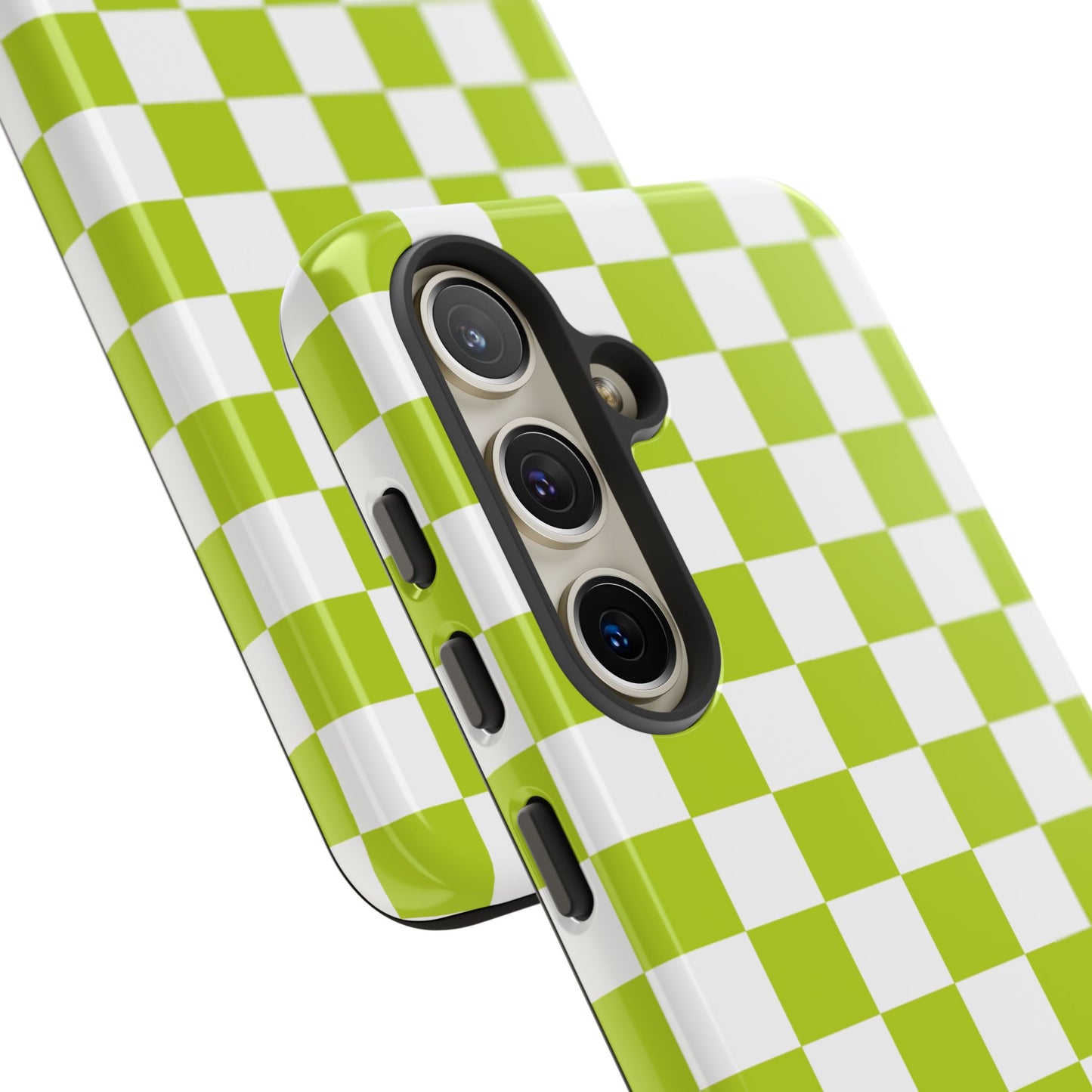 Lively Checker Pattern Phone Case | Tough Cases, Green Checkered Design, Unique Cell Phone Cover, Trendy Accessory, Gift Idea