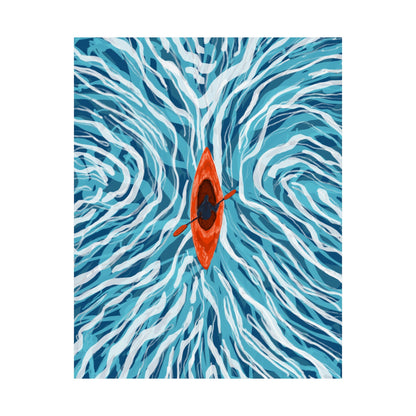 Vibrant Kayaking Poster Print, Adventure Wall Art, Calm Waters Decor, Gift for Outdoor Lovers, Home Office Accent