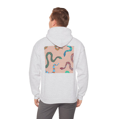 Vibrant Unisex Hoodie with Zen Frog and Snake Design, Cool Gift for Nature Lovers, Casual Wear for All Occasions, Gift for Her, Cool Hoodies