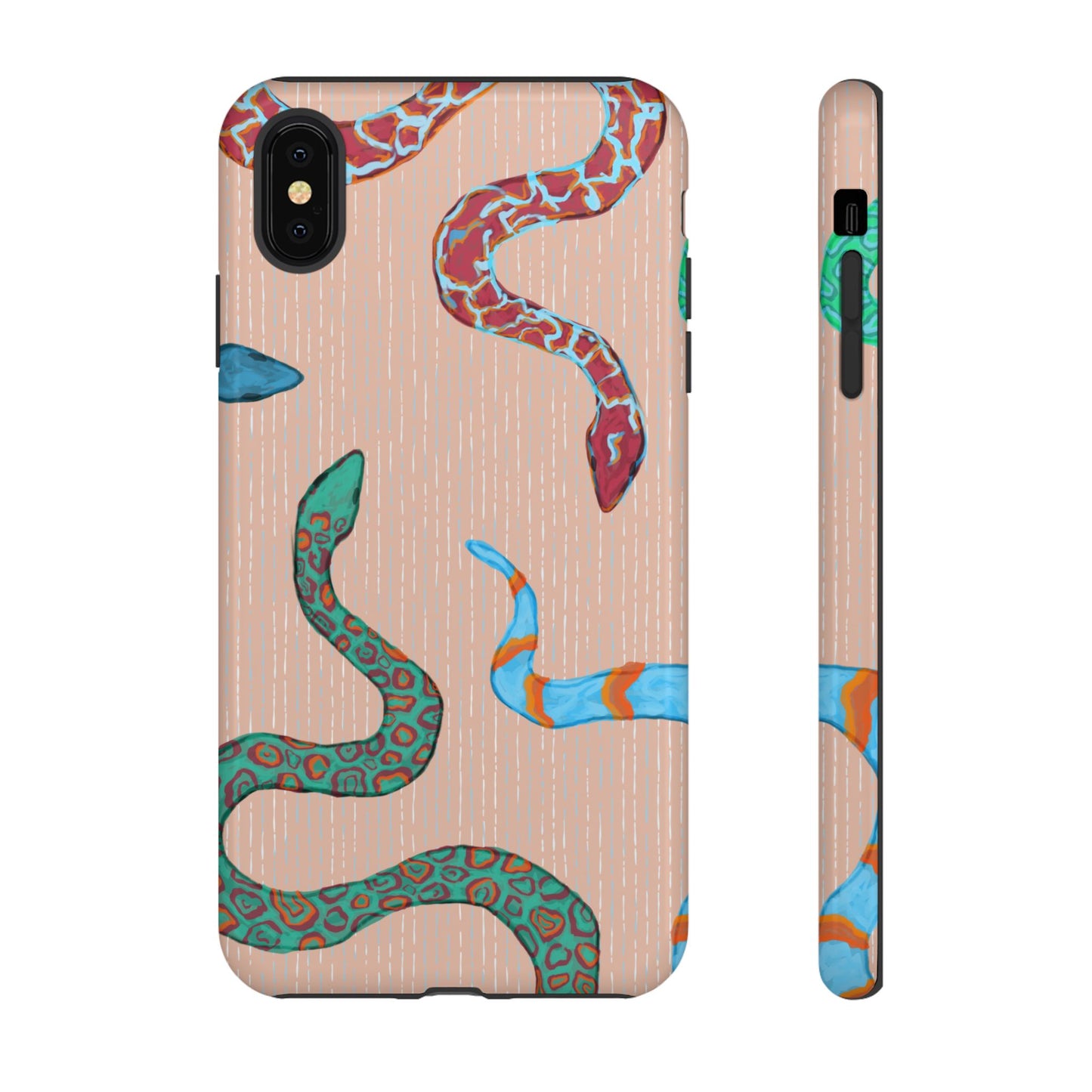 Colorful Snake Phone Case, Tough Phone Case, Unique Phone Cover, Animal Print Case, Gifts for Her, Trendy Accessories