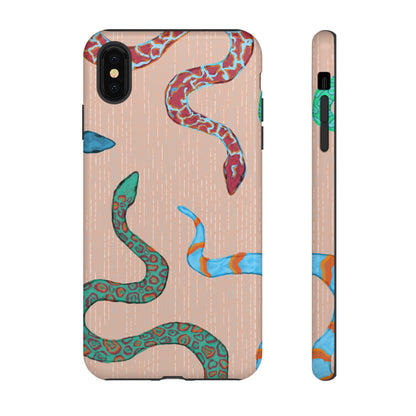 Colorful Snake Phone Case, Tough Phone Case, Unique Phone Cover, Animal Print Case, Gifts for Her, Trendy Accessories