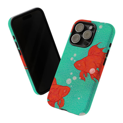 Vibrant Goldfish Phone Case, Colorful iPhone Cover, Ocean Vibe Accessory, Unique Gift for Fish Lovers, Cute Phone Cases