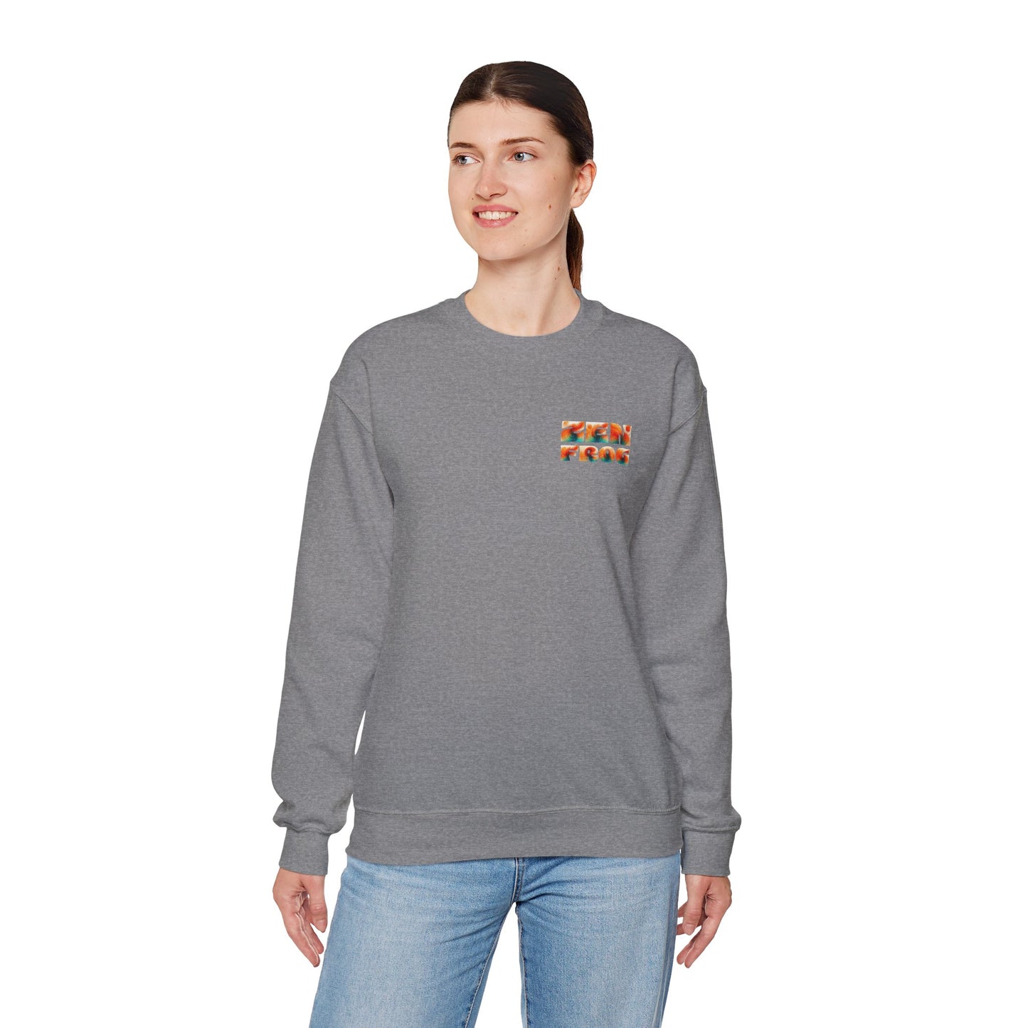Funky Fish Crewneck Sweatshirt - Zen Frog Cozy & Calm Vibes for All, Perfect Gift for Nature Lovers, Relaxation, and Casual Wear