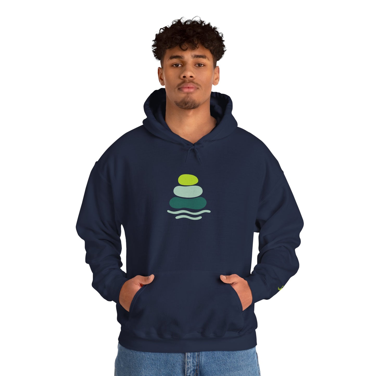 Serene Stacked Stones Hoodie, Unisex Sweatshirt for Mindfulness, Cozy Layer for Relaxation, Gift for Yoga Lovers, Perfect for Meditation